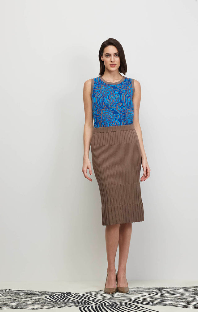 Precious - Pleat-Look Rib-Knit Skirt - Ecomm image