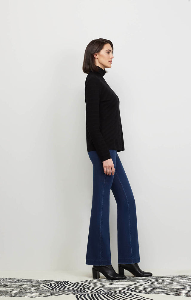 Jackie - Stripe Jacquard Mock Turtleneck Sweater - Ecomm Image