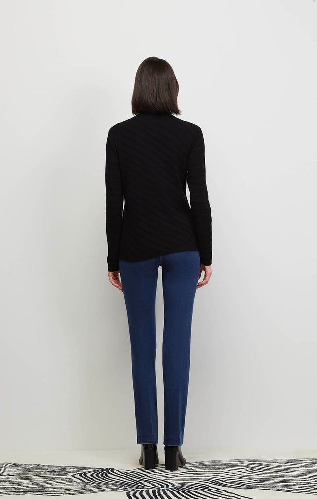 Jackie - Stripe Jacquard Mock Turtleneck Sweater - Ecomm Image