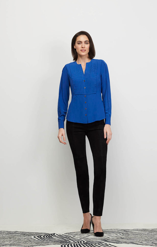 Windermere - Stretch Silk Crêpe Blouse WIth Pleated Bib - Ecomm Image