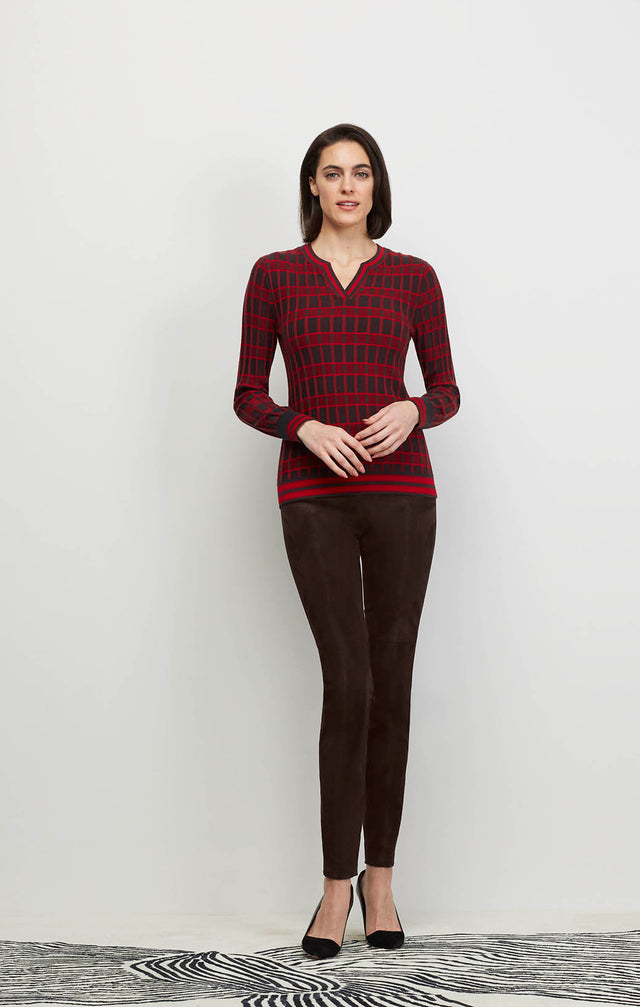 Kinetic - Plaited Check Rib-Knit Cashmere Sweater - Ecomm Image