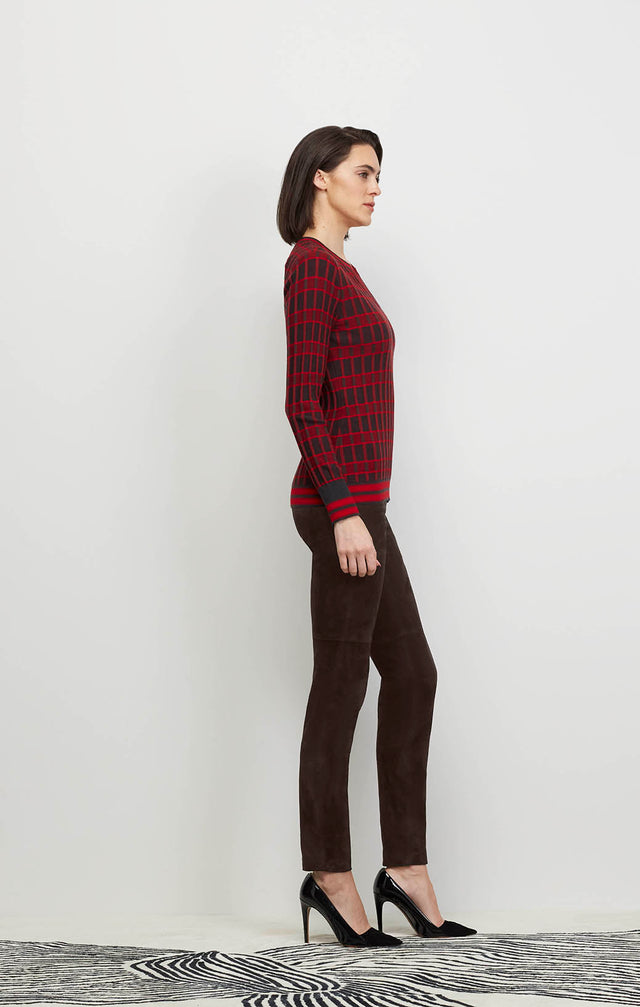 Kinetic - Plaited Check Rib-Knit Cashmere Sweater - Ecomm Image