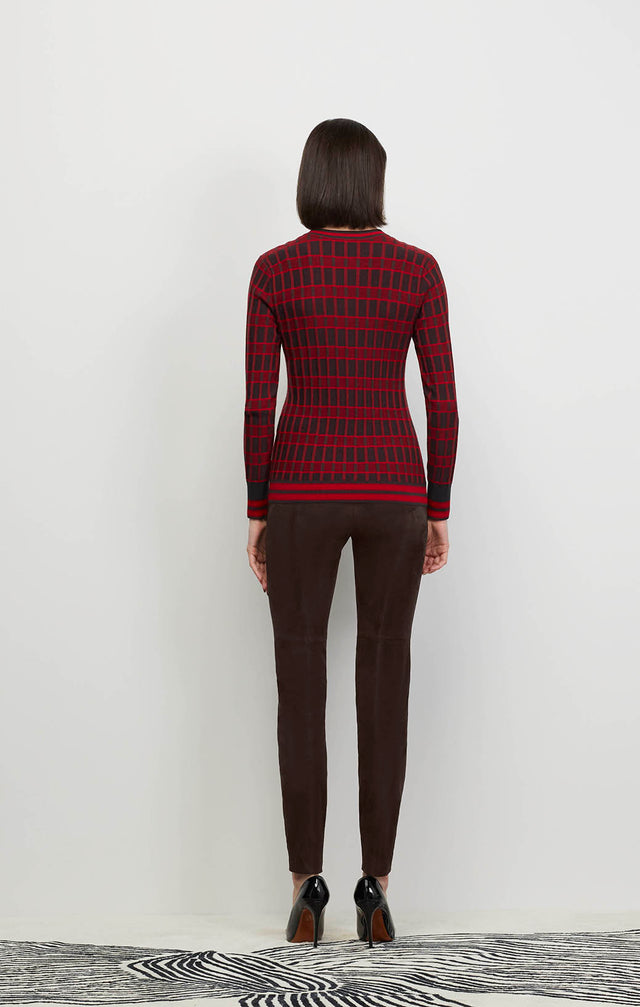 Kinetic - Plaited Check Rib-Knit Cashmere Sweater - Ecomm Image