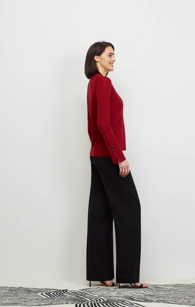 Star Quartz-Red - Ribbed Cashmere Cardigan - Ecomm Image