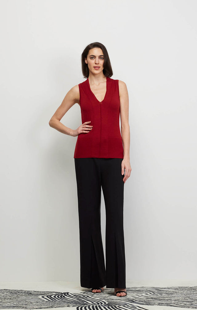 Star Quartz-Red - Ribbed Cashmere Knit Shell - Ecomm Image