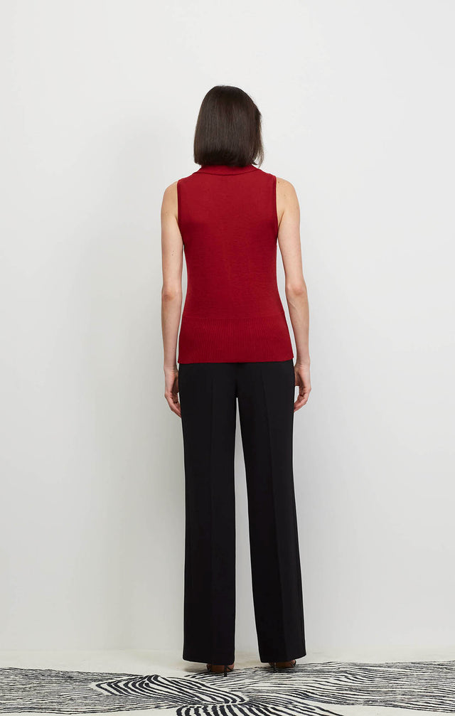 Star Quartz-Red - Ribbed Cashmere Knit Shell - Ecomm Image 