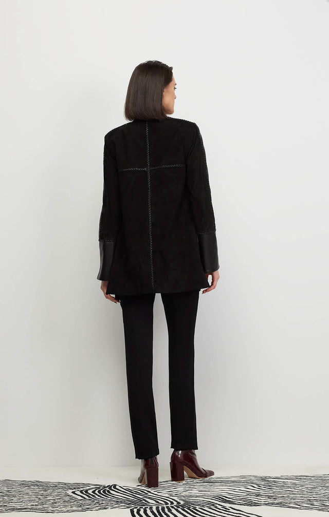 Vogue - European Leather-Trimmed Suede Jacket - Ecomm Image