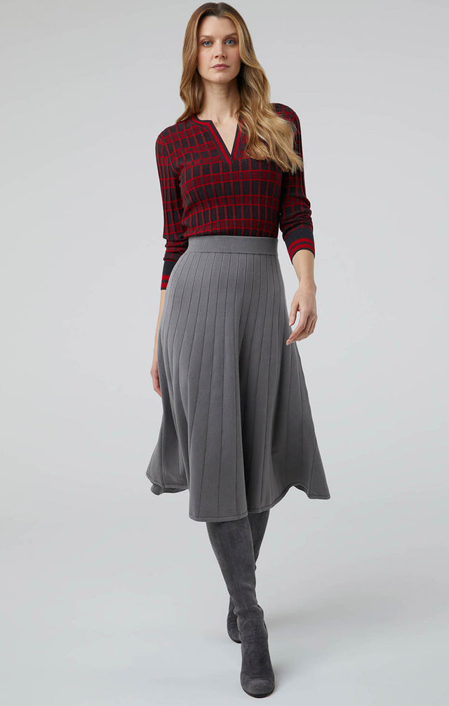 Kinetic - Plaited Check Rib-Knit Cashmere Sweater - Lookbook Image