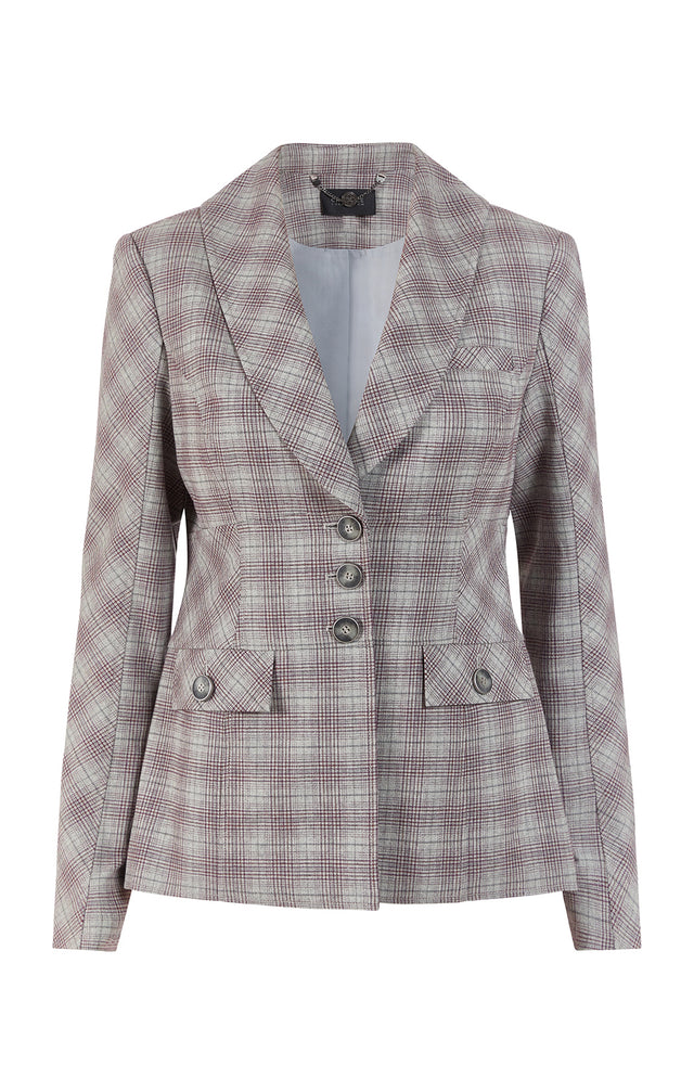 Ashbee- Italian Stretch Flannel Plaid Jacket - Product Image