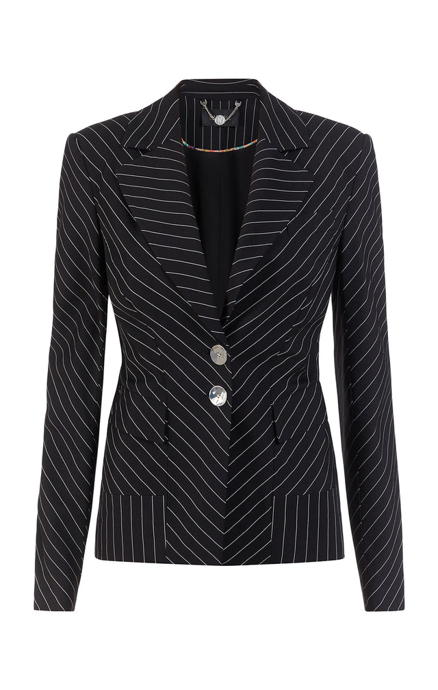 Mackintosh - Stretch Italian Twill Pinstripe Blazer - Product Image