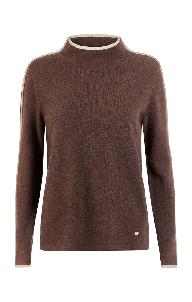 Frappe - Tipped Sweater In Silk & Cashmere - Product Image