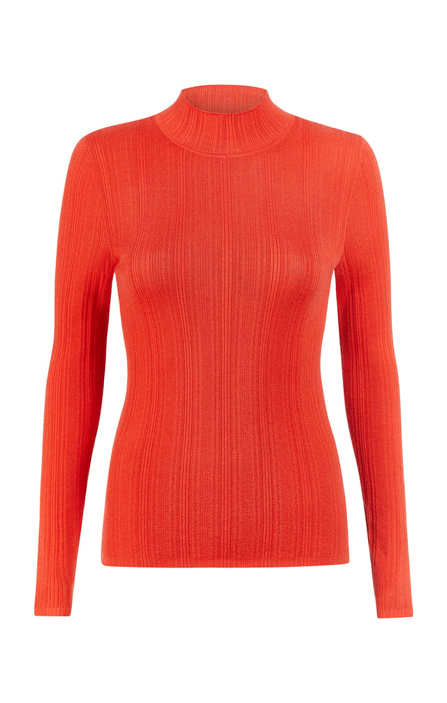 Artistry- Org - Varied-Rib Cashmere Mock Turtleneck - Product Image