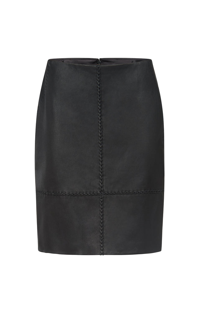 Cultivated - Whipstitched European Leather Skirt - Product Image