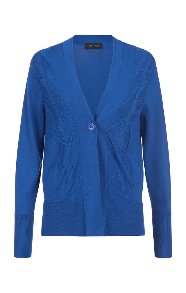 Refined I-Blu - Blue Cashmere Cardigan Sweater - Product Image