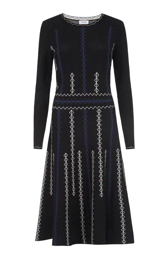 Berenson - Sweater Knit Jacquard Dress - Product Image