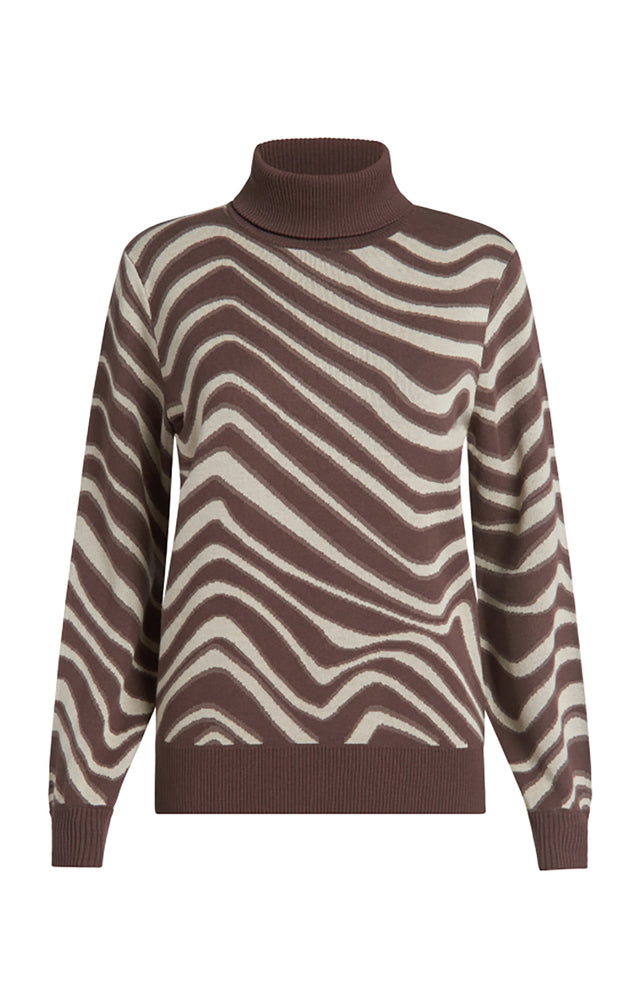 Wilder -  Silk & Cashmere Pullover Sweater In Zebra Birdseye Jacquard