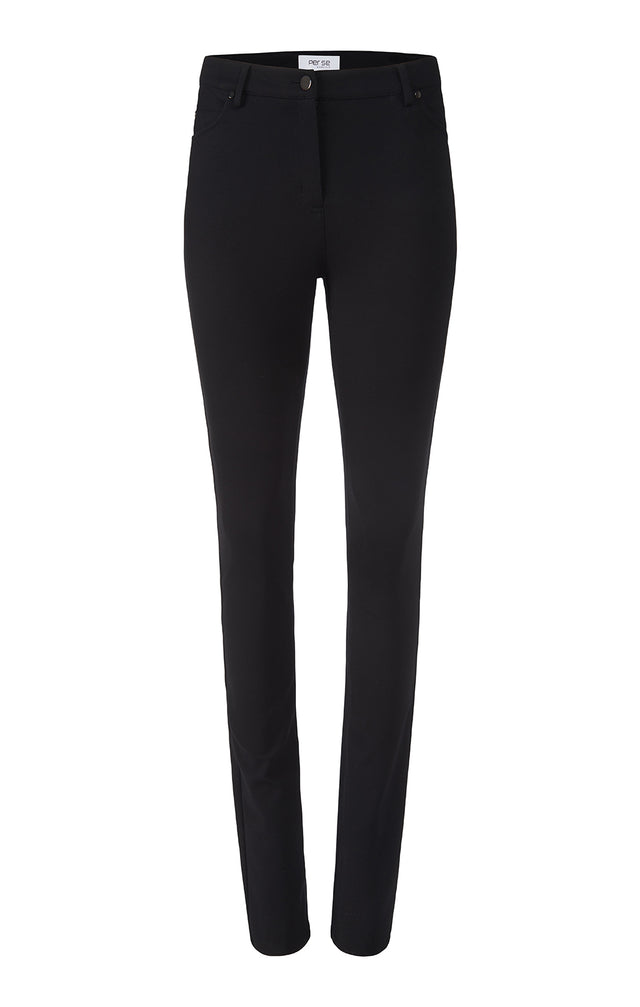 Boho - Black Stretch Ponte Jeans - Product Image