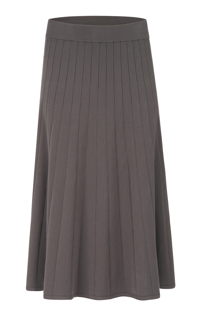 Mobile-Gry - Pleated Knit Skirt - Product Image