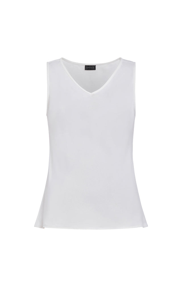 Stream-Wht - Reversible Crêpe-Back Satin Blouse - Product Image